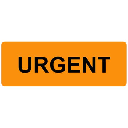Urgent Stickers, 500/Roll, Fluoro Orange Courier & Handling Labels, 2.8" x 1" (70mm x 25mm), Permanent Adhesive - style: URGENT