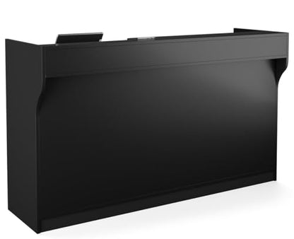Displays2go Free-Standing Black Melamine Register Stand