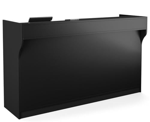 Displays2go Free-Standing Black Melamine Register Stand
