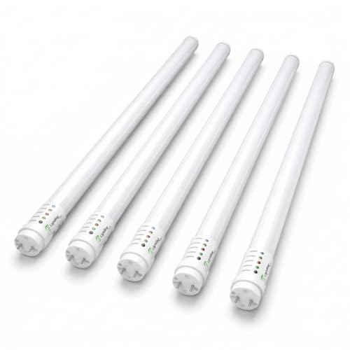 E2 LIGHTING T8 LED Bulbs 4ft, 5 CCT Tunable, 120-277V, 5 Pack, 6W - color: Tunable 2700k-5000k, size: 4 Feet