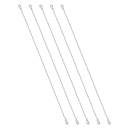 PATIKIL 2mmD x 20" L Outdoor Travel Security Cable, 5PCS 304 Stainless Steel Safety Wire Rope Luggage Anti-Theft Cable with Loop Ends for Bike Motorcycle Home Decoration, Silver - size: 0.08 in D x 20 in L