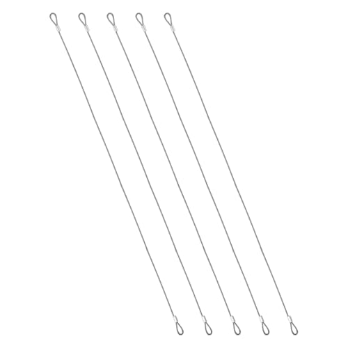 PATIKIL 2mmD x 20" L Outdoor Travel Security Cable, 5PCS 304 Stainless Steel Safety Wire Rope Luggage Anti-Theft Cable with Loop Ends for Bike Motorcycle Home Decoration, Silver - size: 0.08 in D x 20 in L
