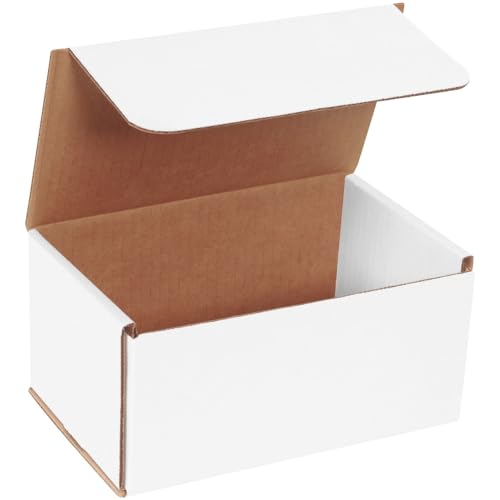 Box USA Mailer Boxes Small 8"L x 5"W x 4"H 50-Pack - Corrugated Cardboard Box for Shipping, Moving, Mailing, Packing, Packaging and Storage - size: 8x5x4" 50-Pack White