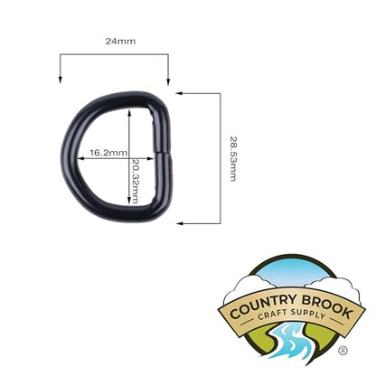 Country Brook Design - Welded D-Rings (3/4 Inch) - color: Black, size: 10 (Pack of 1)
