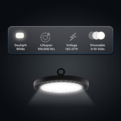 KASTLITE 100W LED Round UFO High Bay Light, 5000K, Dimmable, Bronze - color: 5000K Daylight, size: Small - 14500 Lumens
