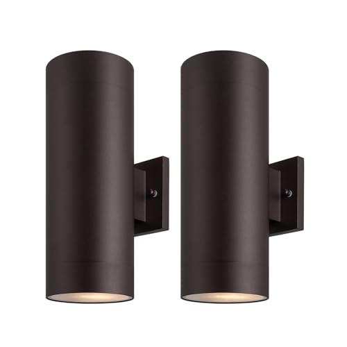 mirrea 14" Modern Outdoor Porch Light 2 Lights, Oil Rubbed Bronze, 2 Pack - color: Oil-Rubbed Bronze, size: 14-inch