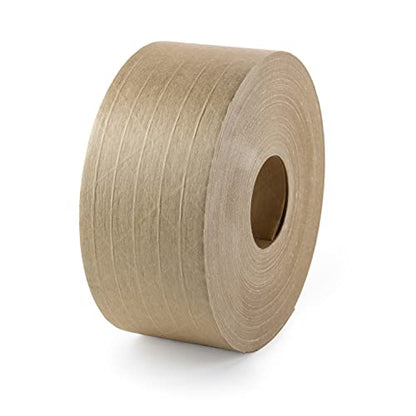 IDL Packaging 2.83" Water-Activated (Gummed) Tape, Standard-Duty 30 lbs Break Strength, 450' Roll Length, Brown Color (Pack of 1 Roll) - Reinforced Packing Kraft Paper Tape with Strong Adhesive - size: Pack of 1