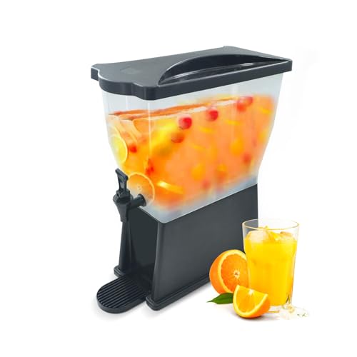 Hakka 3 Gallon Drink Dispenser, Commercial Beverage Dispenser for Parties 11L Tank with Stand and Spigot Catering Supplies for Cold Water Tea Milk - size: 3 Gallon