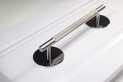 trust4care 4-Pack 2.3" Chrome Backplates of Bifold Closet Door Cabinet Knob - color: Chrome, size: Set of 4
