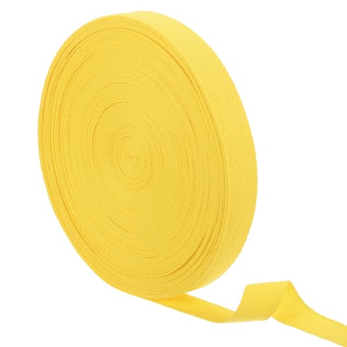 uxcell 23Yards Cotton Twill Tape 3/4-inch Herringbone Webbing Bright Yellow - color: Bright Yellow, size: 3/4-inch