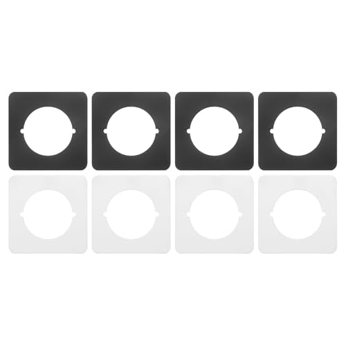 PATIKIL Door Knob Plates, 4 Pcs Square Plate Cover for Door Deadbolt Double Side Knob Handle Repair Kit Cover Filler Fixing Repair Backplate, Black - color: Black