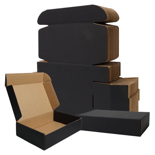 BIOBROWN Black 9x6x2" Small Shipping Boxes 25 Pack for Packaging - color: Black, size: 9x6x2 inch-25pack