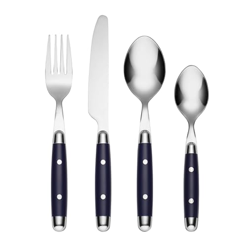 Cambridge Jubilee Blue 16-Piece 18/0 Silverware Set for 4, Flatware - color: Blue