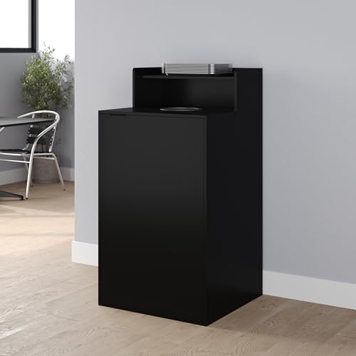 Flash Furniture Trash Can Enclosure, 32 Gallon, Black - color: Black