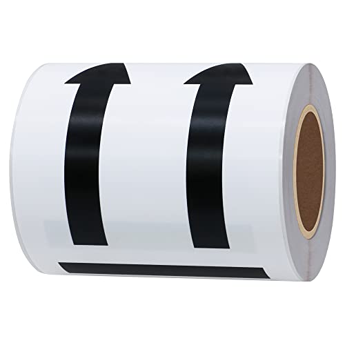 Hybsk 3x5 inch Black This Side Up Stickers Double Arrows Safe Handling for Shipping and Packing - 100 Adhesive Labels Per Roll (Black) - color: Black