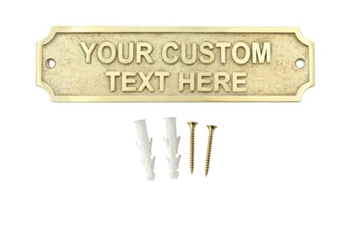 Custom Engraved Brass Name Plaque Sign with Screws, Personalized Door Nameplate, Office Wall Plate, Memorial Dedication Sign, Business Signage for Home Office School Hospital Use - color: CUSTOM
