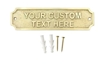 Custom Engraved Brass Name Plaque Sign with Screws, Personalized Door Nameplate, Office Wall Plate, Memorial Dedication Sign, Business Signage for Home Office School Hospital Use - color: CUSTOM