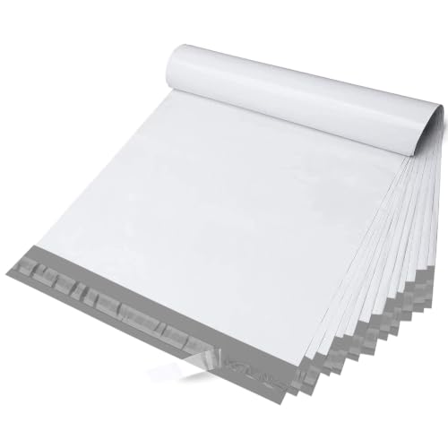 Fuxury Poly Mailers 14.5x19" 50 Pack,Large Shipping Bags For Clothes,White - color: White, size: 14.5x19" 50pcs