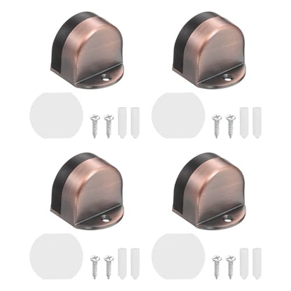 uxcell 4 Pack Low Dome Floor Door Stop 1.5" H x 1.65" W, Stainless Steel - color: Red Bronze
