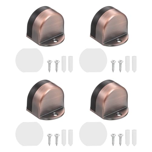 uxcell 4 Pack Low Dome Floor Door Stop 1.5" H x 1.65" W, Stainless Steel - color: Red Bronze