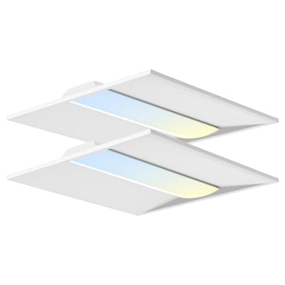 OKQ 2x2 LED Troffer Center Basket Panel,5Color Tunable 3500K/4000K/5000K, Watt Adjustable, 30W/35W/40W-Up to 6000Lumens,0-10V Dimmable Recessed Back-Lit Drop Ceiling Light,ETL Qualified, 2Pack - size: 2x2 2Pack