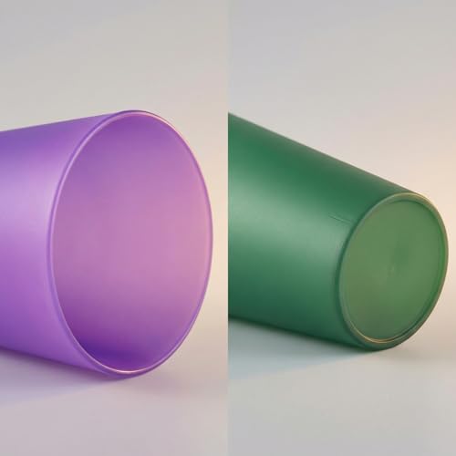 32 oz Plastic Cups Reusable set of 12, Large Plastic Tumblers Jewel - color: Jewel Tones