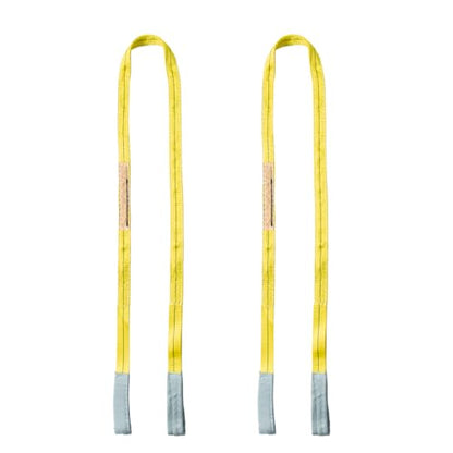 Polyester Web Sling Lifting Straps, 2 Pack 6.5 FT x 1 in Eye and Eye Lifting Slings, Flat Rigging and Hoist Straps, WLL 2200 lb Vertical, 1760 lb Choker, 4400 lb Basket