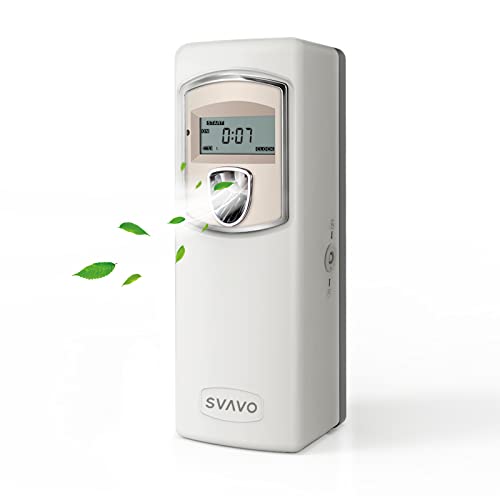 SVAVO Automatic LCD Fragrance Dispenser - Wall Mount/Free Standing ABS Auto Air Freshener Dispenser Programmable Aerosol Spray Perfume Dispenser (Grey, LCD)