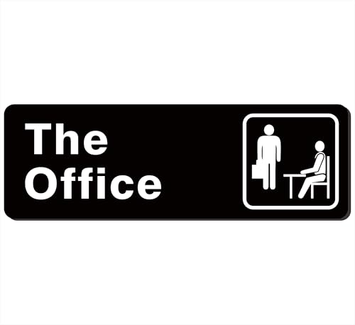 The Office Sign – Premium Durable Frosted Acrylic Material, Super Strong Self-Adhesive, Quick Installation, Perfectly Suitable For Your Home And Business (9×3 Inches, Black/White) - color: Black/White - The Office