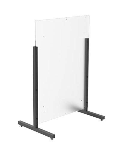 Acrlic Plexiglass Shield Sneeze Guard Floor Stand Landscape (32" Wide) or Portrait (24" Wide) Tabletop (25" Tall) or Floor Standing (69" Tall) 10064+10054-NF Flexible Installation One Arylic Panel