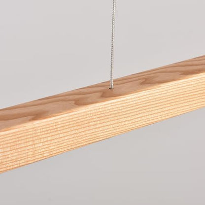 YISDESIGN 31.5" 18W 1-Light Wooden Led Linear Pendant Light Dimmable Led Ceiling Hanging Light Fixtures Modern Chandeliers for Dining Room Kitchen Island Lights Natural - color: Natural, size: 32in