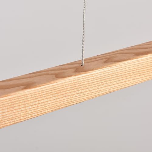 YISDESIGN 47" 36W 1-Light Wooden Led Linear Pendant Light Dimmable Led Chandelier Ceiling Hanging Light Fixtures Modern Chandeliers for Dining Room Kitchen Island Pool Table Lights Natural - color: Natural, size: 47in