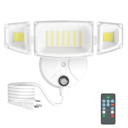 iMaihom Dusk to Dawn Outdoor Lighting, Plug in Flood Light, Remote, White - color: White