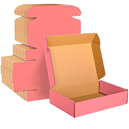 Pink Cardboard Corrugated Boxes - 9x6x2, 30 Pack Shipping & Mailing Boxes - color: Pink, size: 9 x 6 x 2