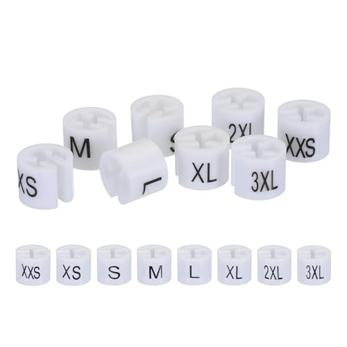 MECCANIXITY Clothes Hanger Marker XXS/XS/S/M/L/XL/2XL/3XL Tag 3.5mm Rod 160