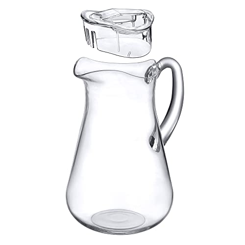 Amazing Abby - Droply - Plastic Pitcher (64 oz, 2 Quart), Clear Water Pitcher with Lid, Fridge Jug, BPA-Free, Shatter-Proof, Great for Iced Tea, Sangria, Lemonade, Juice, Milk, and More - style: Droply (64 oz)