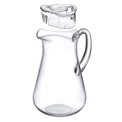 Amazing Abby - Droply - Plastic Pitcher (64 oz, 2 Quart), Clear Water Pitcher with Lid, Fridge Jug, BPA-Free, Shatter-Proof, Great for Iced Tea, Sangria, Lemonade, Juice, Milk, and More - style: Droply (64 oz)