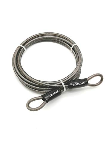 4mm Thick（5/32"） 7FT,15FT,30FT Braided Steel Coated Thin Security Cable Anti-Lost Steel Cable Luggage Lock Safety Cable Wire Double Loop (30FT) - size: 30FT