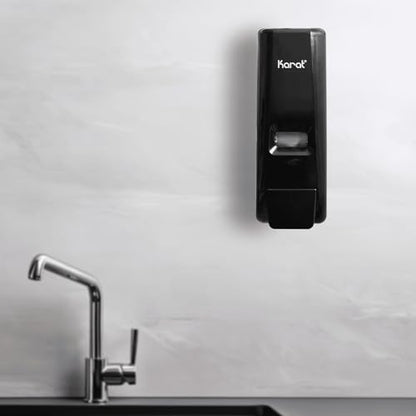 Karat Black Wall Mount/Stand Hand Soap Dispenser - 13.5 oz Refillable Liquid Soap Dispenser for Bathroom, Commercial Use-Compatible - 1 Unit, JSD-HSL01B