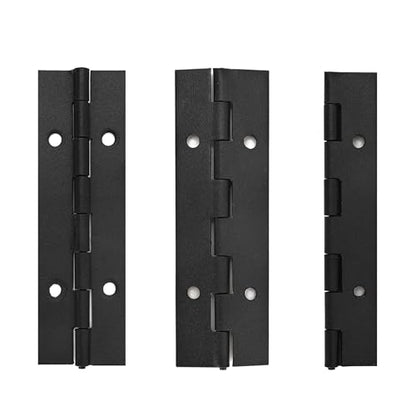 6 Pack Continuous & Piano Hinges,4 inches Black 304 Stainless Steel Hinges 0.04" Thickness Heavy Duty Continuous Hinges with Holes for Pianos，Door，Wooden Boxes，Cabinet. (4inch/10cm) - size: 4inch