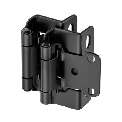 Matte Black Cabinet Hinges, 1/2 Inch Overlay, 4 Pack(2 Pairs) - color: Matte Black