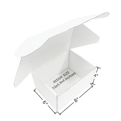 8x6x4 inch Small White Mailers Boxes Set of 10 - size: 8x6x4 inch