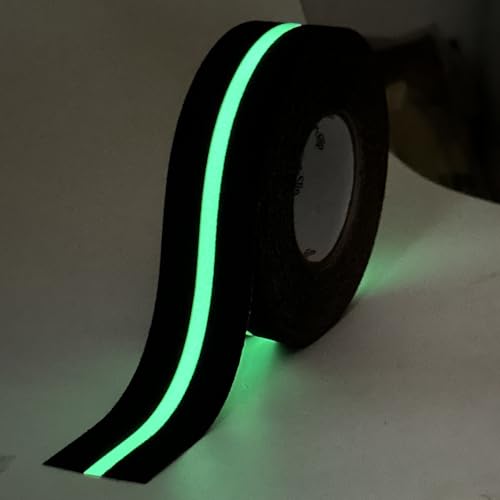 S&X Anti Slip Tape 2in x 60ft Grip Tape for Stairs, Ramps, Glow-in-the-Dark - color: Black/Glow-in-the-Dark, size: 2" X 60'