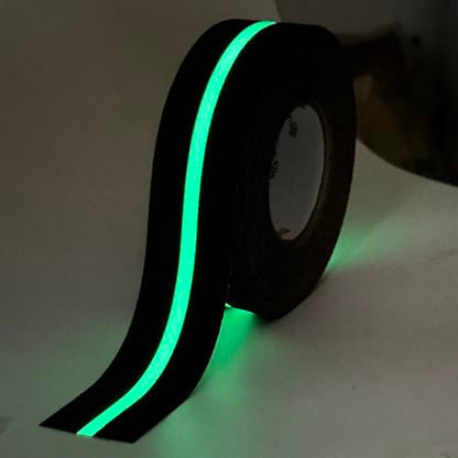 S&X Anti Slip Tape 2in x 60ft Grip Tape for Stairs, Ramps, Glow-in-the-Dark - color: Black/Glow-in-the-Dark, size: 2" X 60'