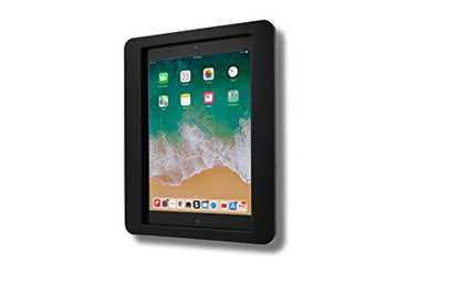 Anti-Theft Acrylic VESA Enclosure for Apple iPad 5/6 9.7" with Free Wall Mount Kit & 90-Degree Angle Charge Cable (iPad 5/6 9.7", Black) - color: Black, size: iPad 5/6 9.7"