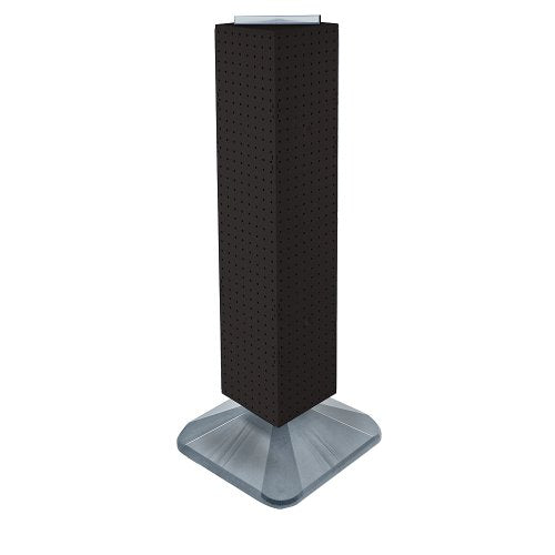 Azar Displays 703387-BLK Standard Four-Sided Interlocking Pegboard Tower, Black Solid - color: Black