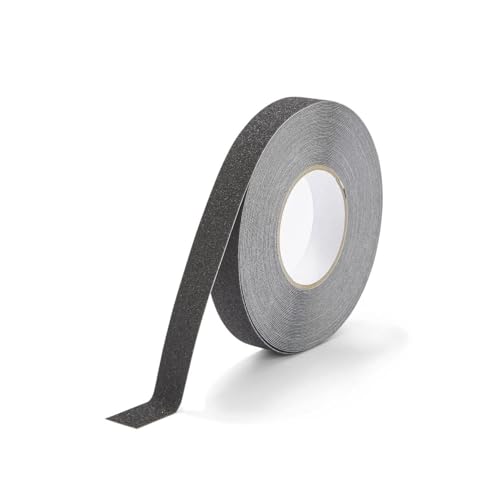 Durable DURALINE Grip Floor Tape, Non-Slip Self-Adhesive, Black, 1" x 50ft - color: Black, size: 25 mm x 15 m