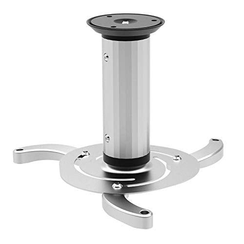 Cmple - Universal Adjustable Ceiling Projector Mount, 360 Degree Swivel Rotatable Projector Bracket - Max 22lbs (Silver) - color: 22LB - 12.5Inch