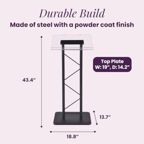 Kingdom KML15TA Modern & Stylish Acrylic and Metal Podium, Conference Podium for Speakers, Speeches and Other Occasions (43.4" Height) - size: Design 07