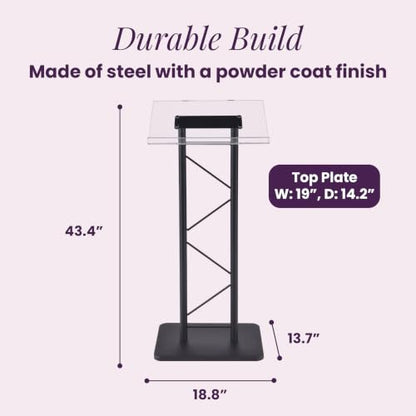 Kingdom KML15TA Modern & Stylish Acrylic and Metal Podium, Conference Podium for Speakers, Speeches and Other Occasions (43.4" Height) - size: Design 07